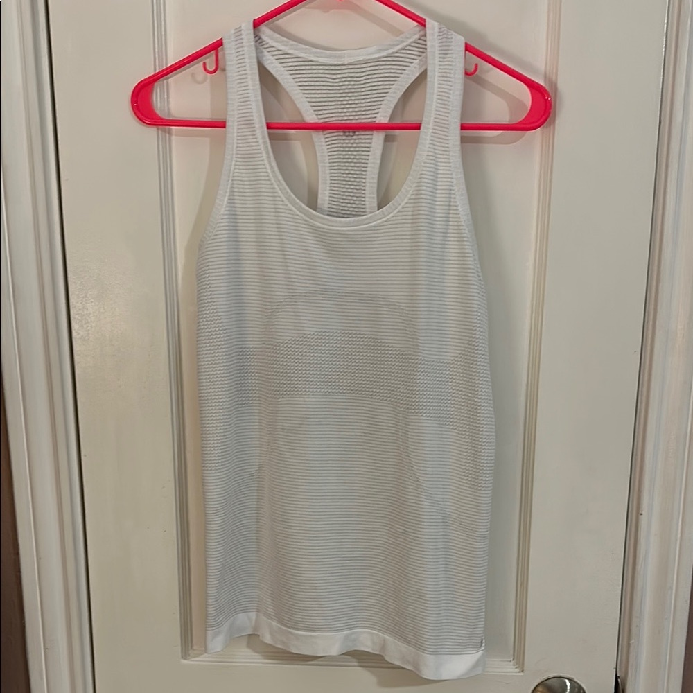 Lululemon Athletica White Sleeveless Tank Top
